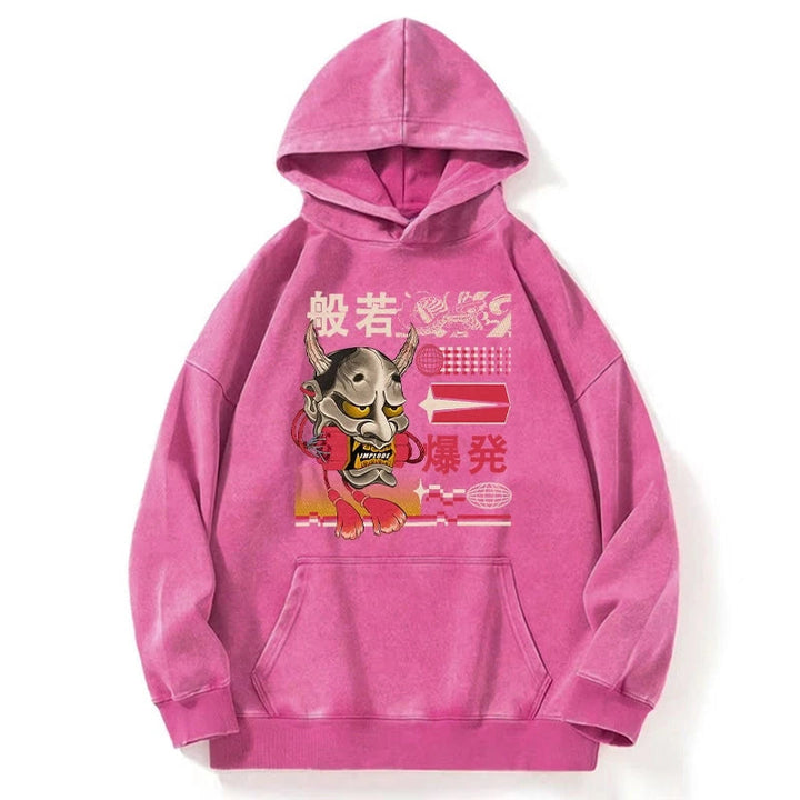 Hannya Mask Japanese Washed Hoodie