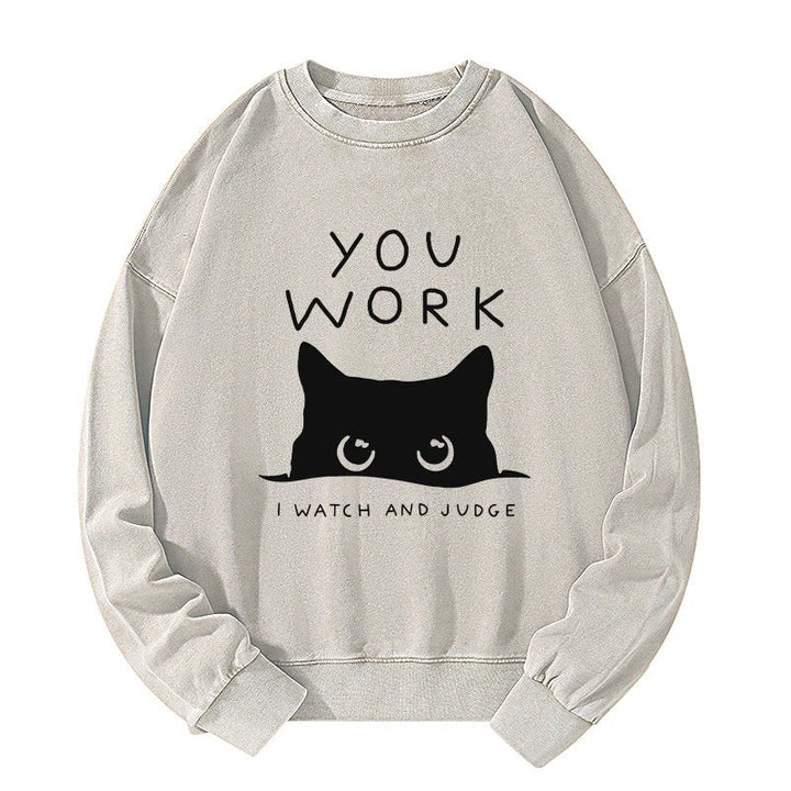 A Cat That Spies Washed Sweatshirt