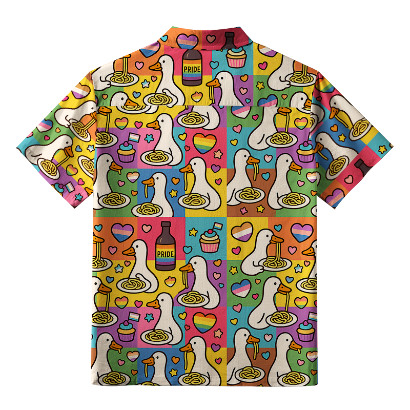 Pride japanese Goose Eat Spaghetti Aloha Hawaiian Shirt