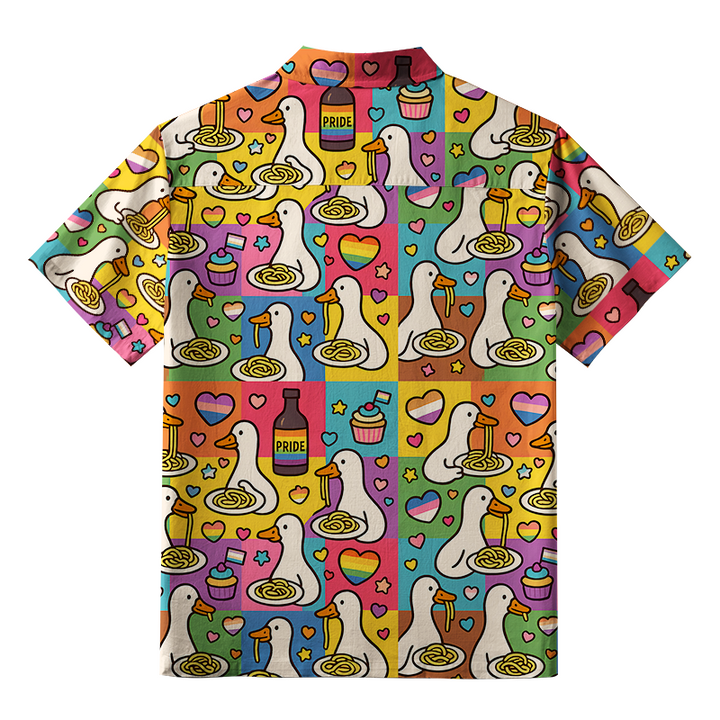 Pride japanese Goose Eat Spaghetti Aloha Hawaiian Shirt
