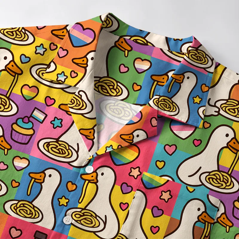 Pride japanese Goose Eat Spaghetti Aloha Hawaiian Shirt