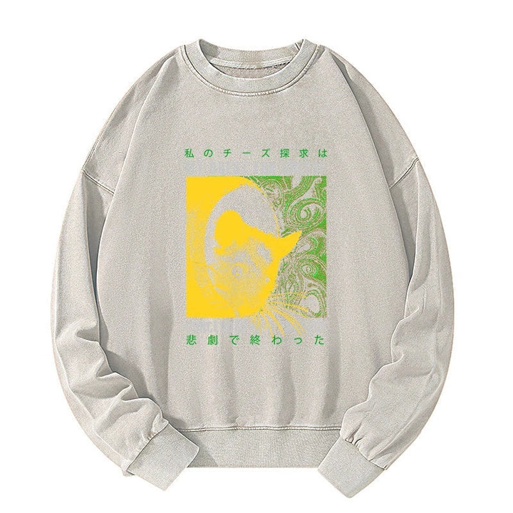 Mouse Has A Passion For Cheese Washed Sweatshirt