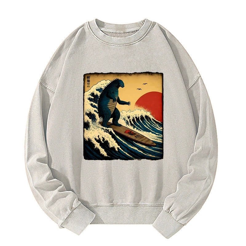 The Great Wave Washed Sweatshirt