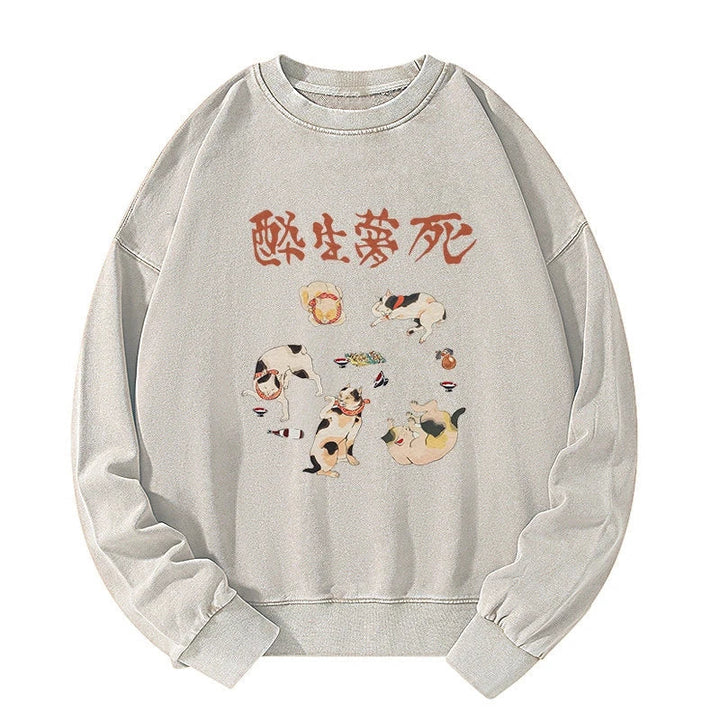 Drunken Cats Washed Sweatshirt