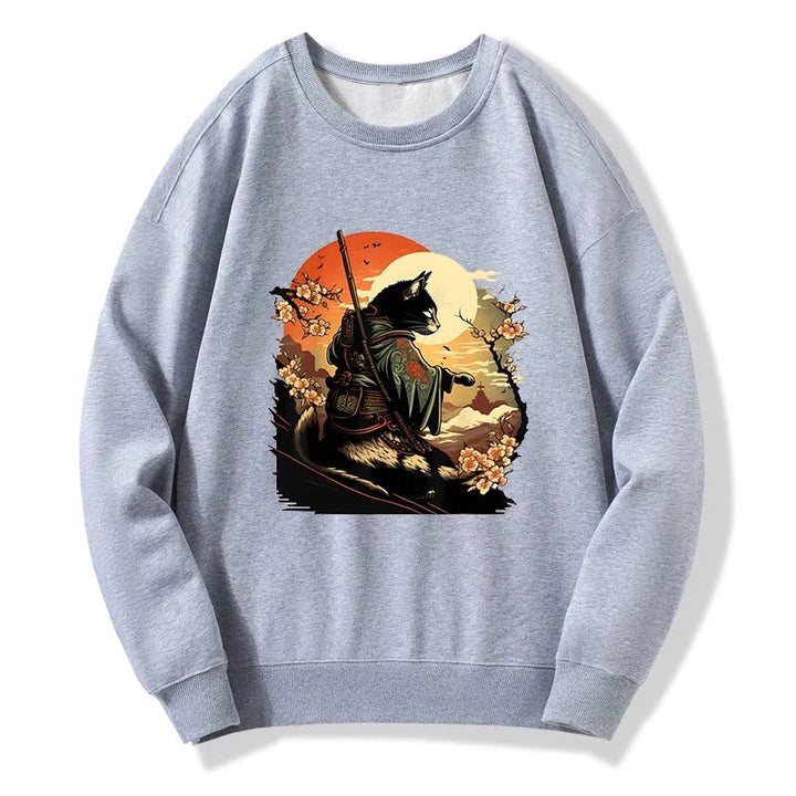 Cat Ninja Ukiyo-e Anime Style Samurai Sweatshirt