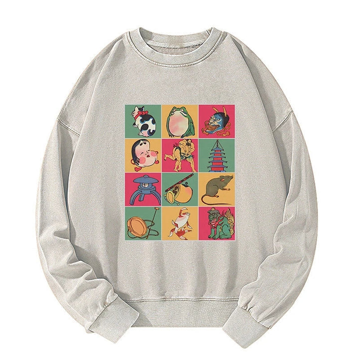 Japanese Characteristic Goods Washed Sweatshirt