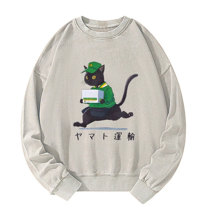 Black Cat Appreciation Day Washed Sweatshirt