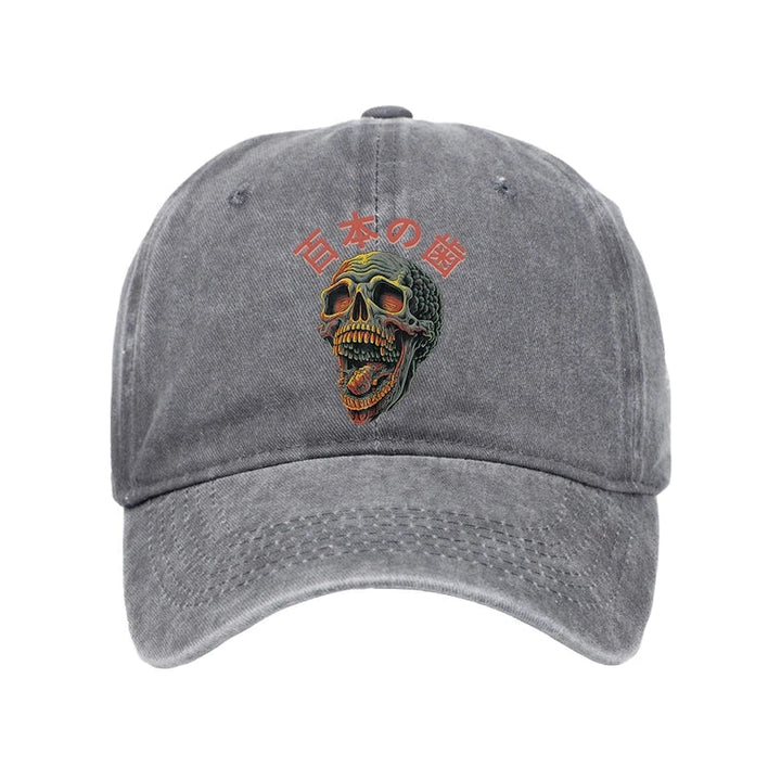 Terrifying And Disgusting Skull Washed Cap