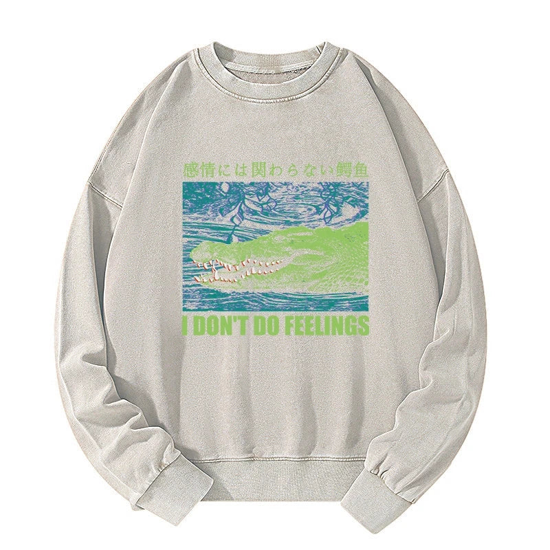 An Emotionless Crocodile Washed Sweatshirt