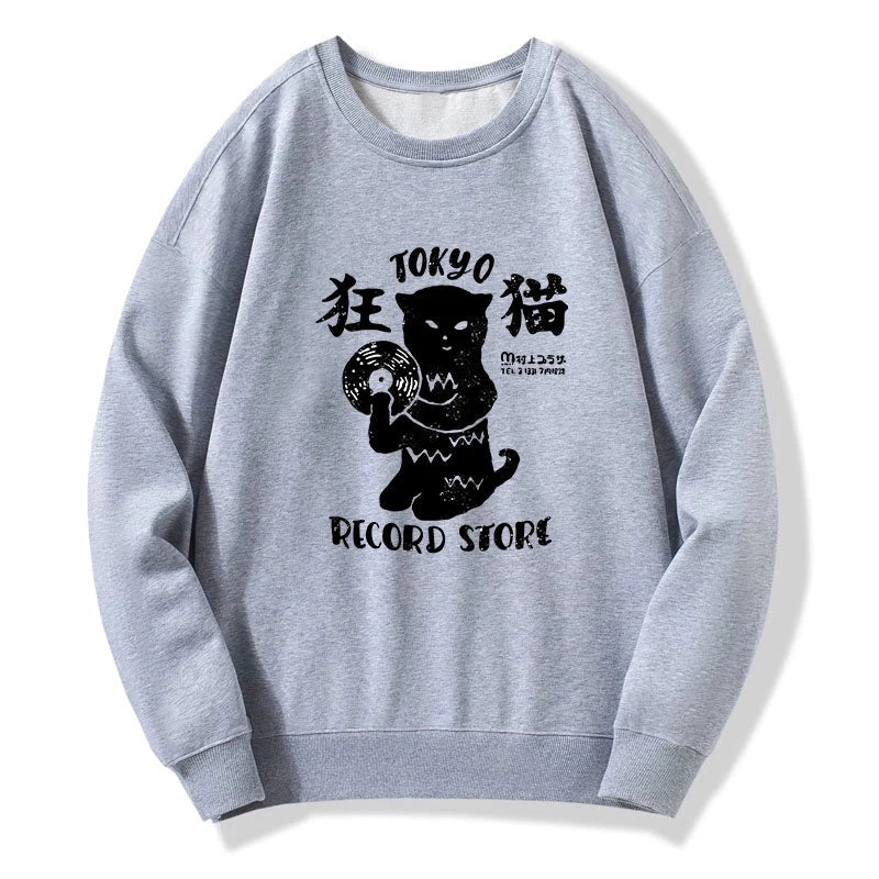 Tokyo Record Store Cat CD Sweatshirt