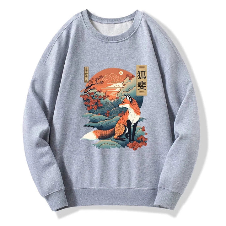 Japanese Kitsune Fox Sakura Sweatshirt