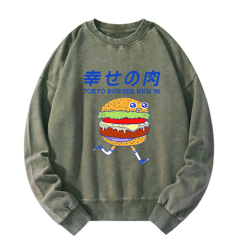 Tokyo Burger Run Japanese Washed Sweatshirt