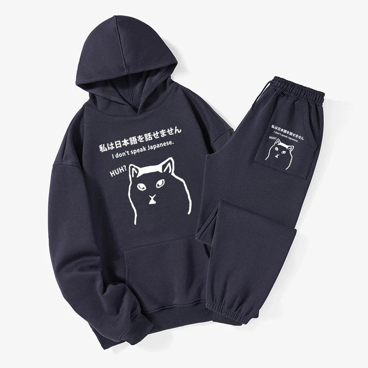 I Don't Speak Japanese Fleece Lined Hoodie Set