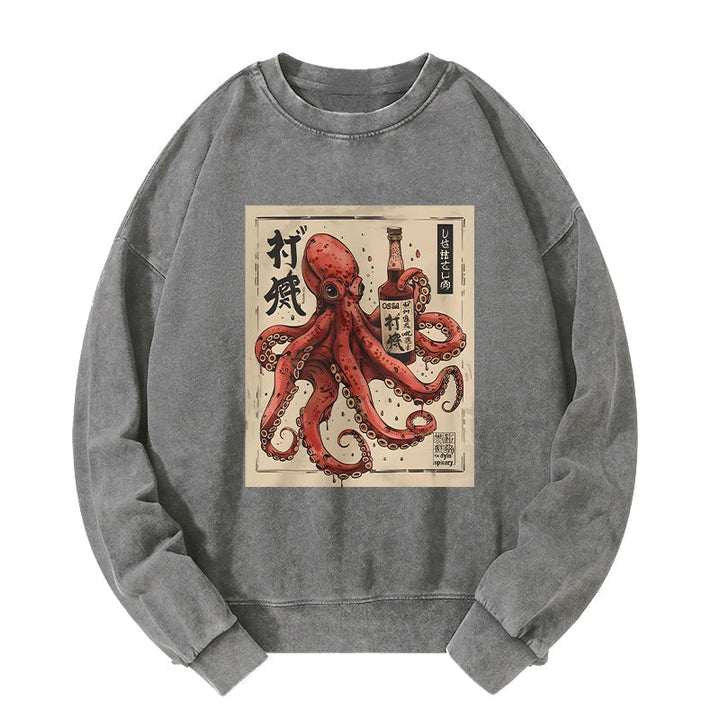 Osaka Sak¨¦ Octopus Washed Sweatshirt