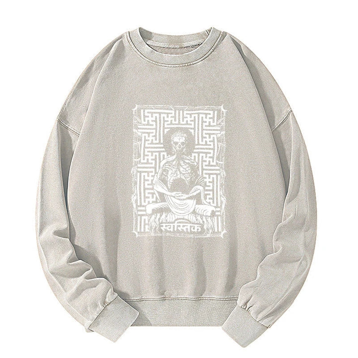 Sayagata Buddha Graphic Washed Sweatshirt
