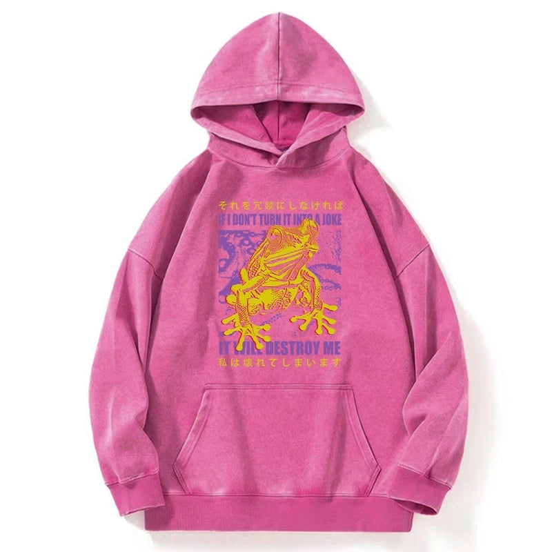 A Frog Prone To Emotional Breakdown Washed Hoodie