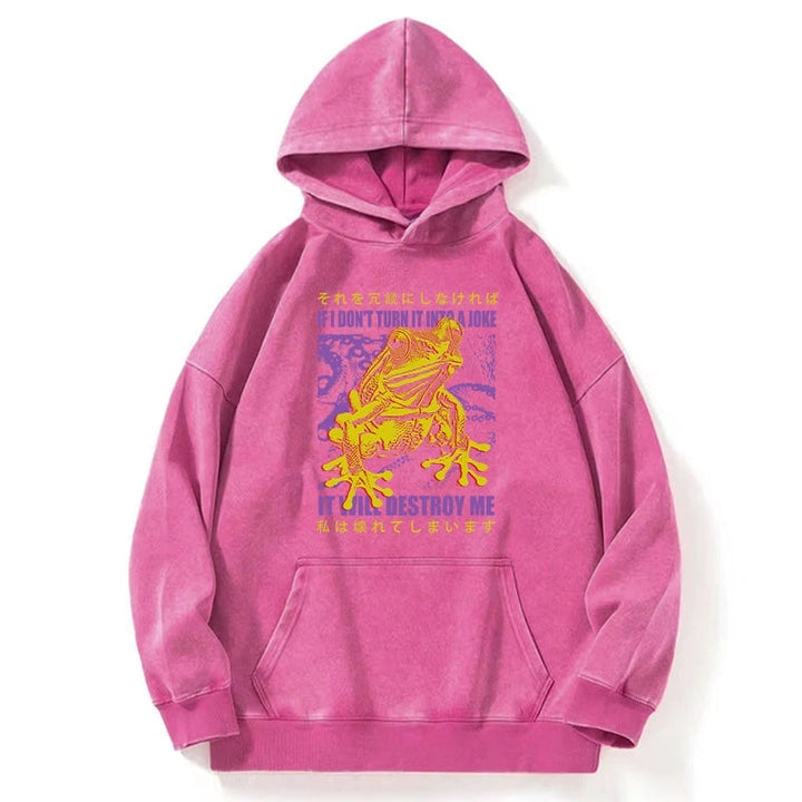 A Frog Prone To Emotional Breakdown Washed Hoodie
