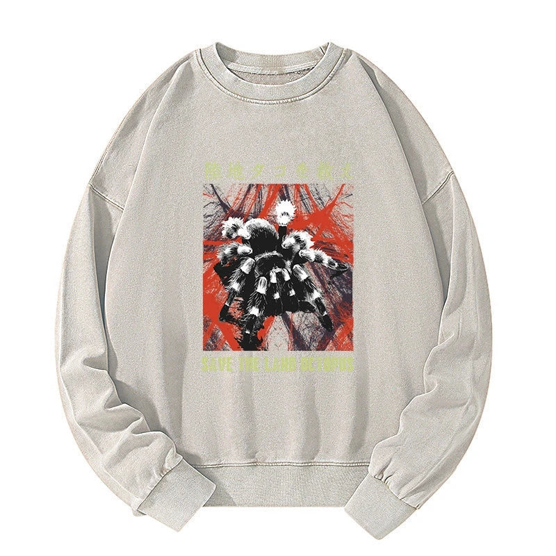 Real Scary Spiders Washed Sweatshirt