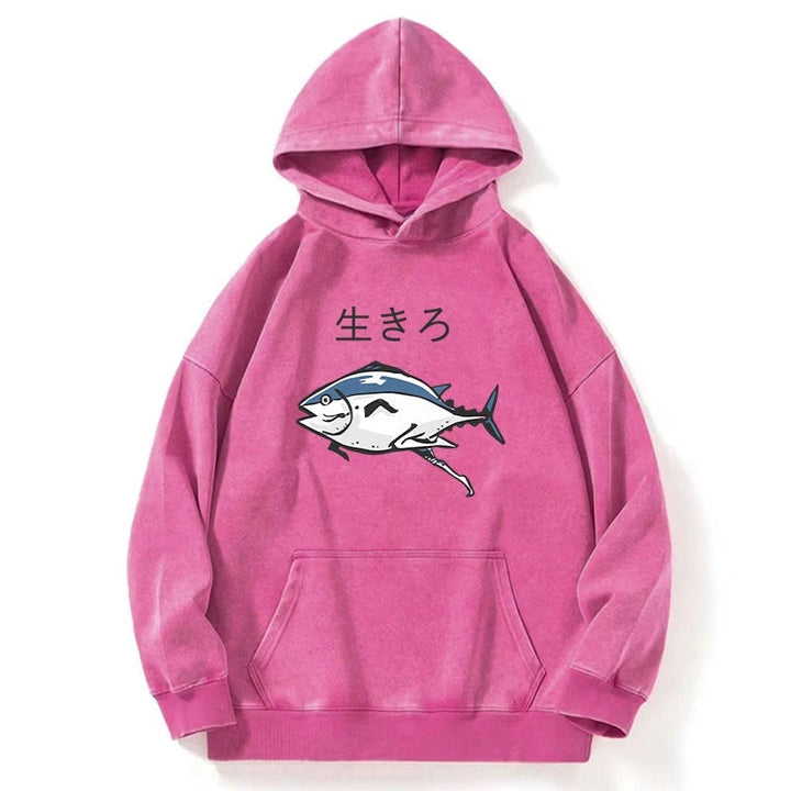 Running Fish Washed Hoodie