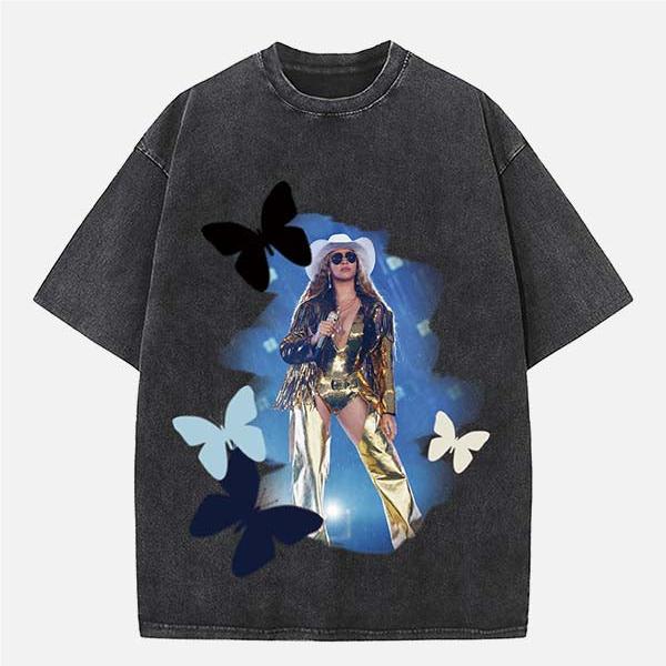 Beyonce Vintage Washed Crew Neck T-Shirt