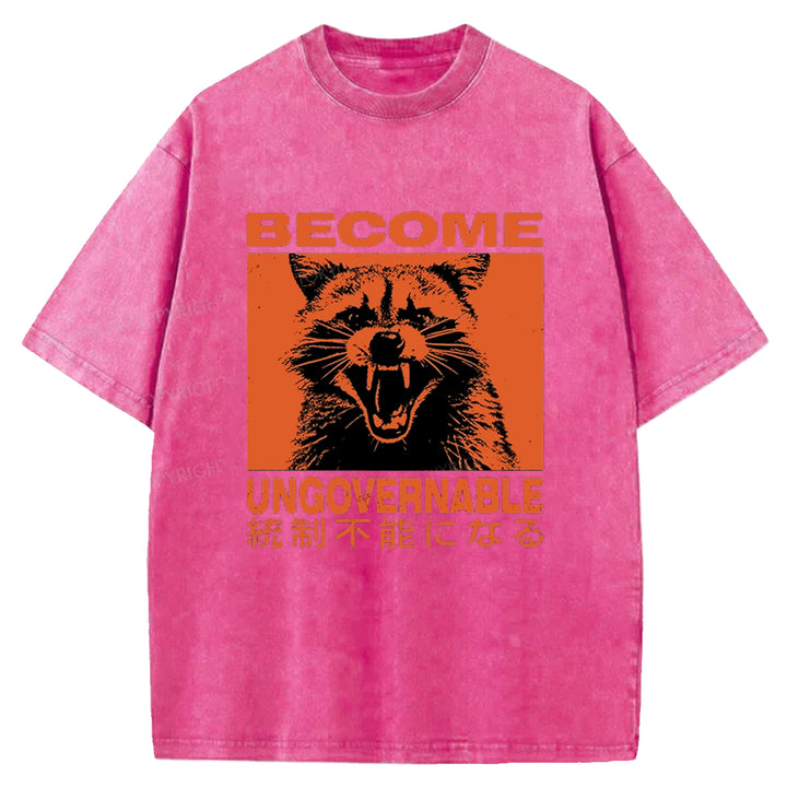 BECOME UNGOVERNABLE Washed Crew Neck T-shirt