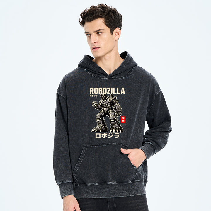 RoboZilla Manga Japanese Washed Hoodie