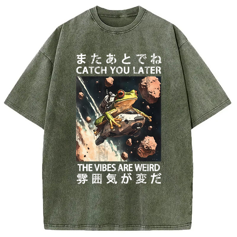 Frog Astronaut Washed Crew Neck T-Shirt