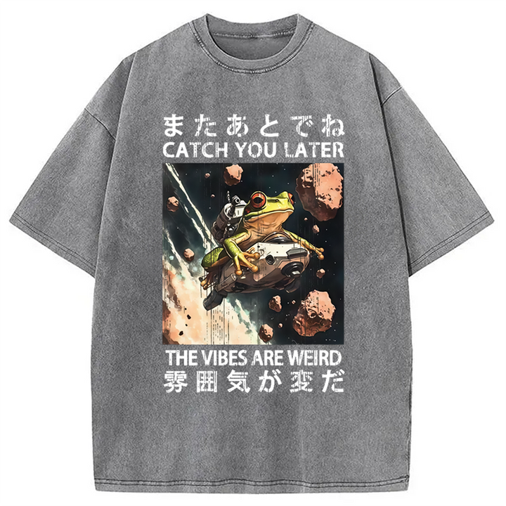 Frog Astronaut Washed Crew Neck T-Shirt