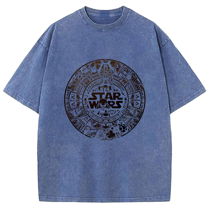 Star Wars Vintage Japanese Design Washed Crew Neck T-Shirt
