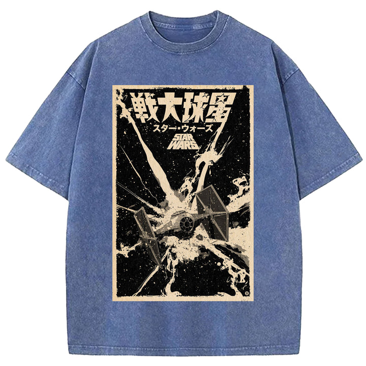 Star Wars Vintage Design Washed Crew Neck T-Shirt