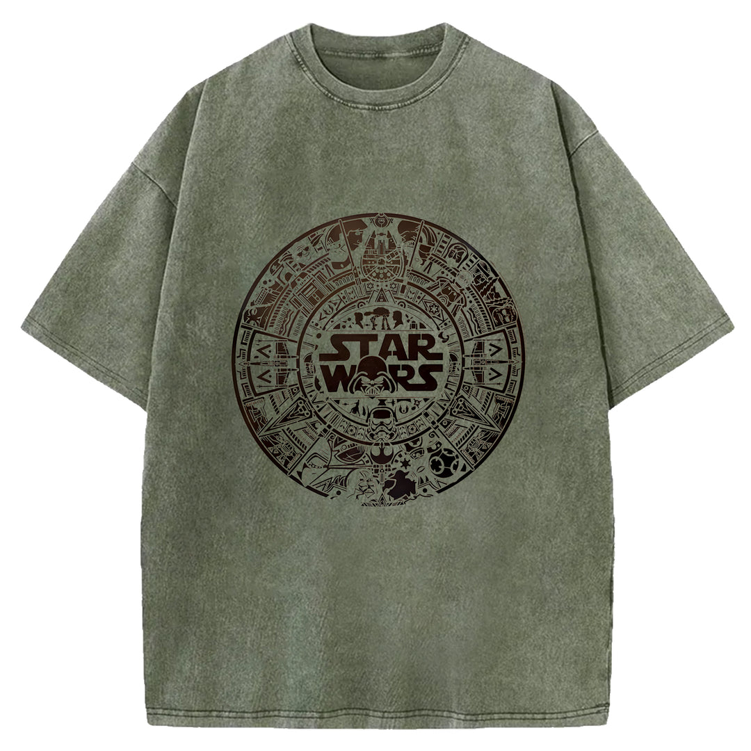 Star Wars Vintage Japanese Design Washed Crew Neck T-Shirt