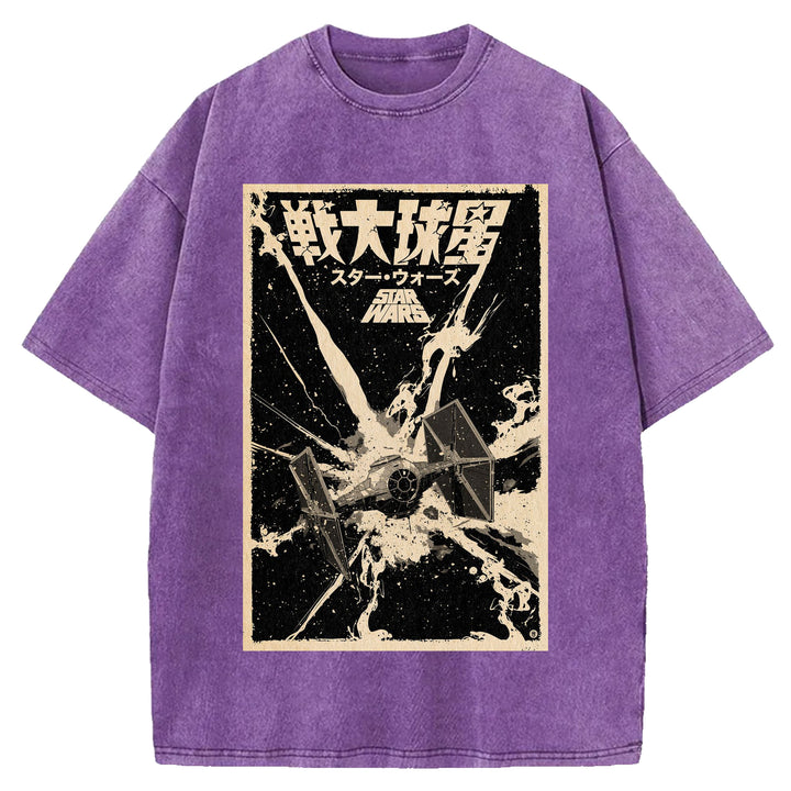 Star Wars Vintage Design Washed Crew Neck T-Shirt