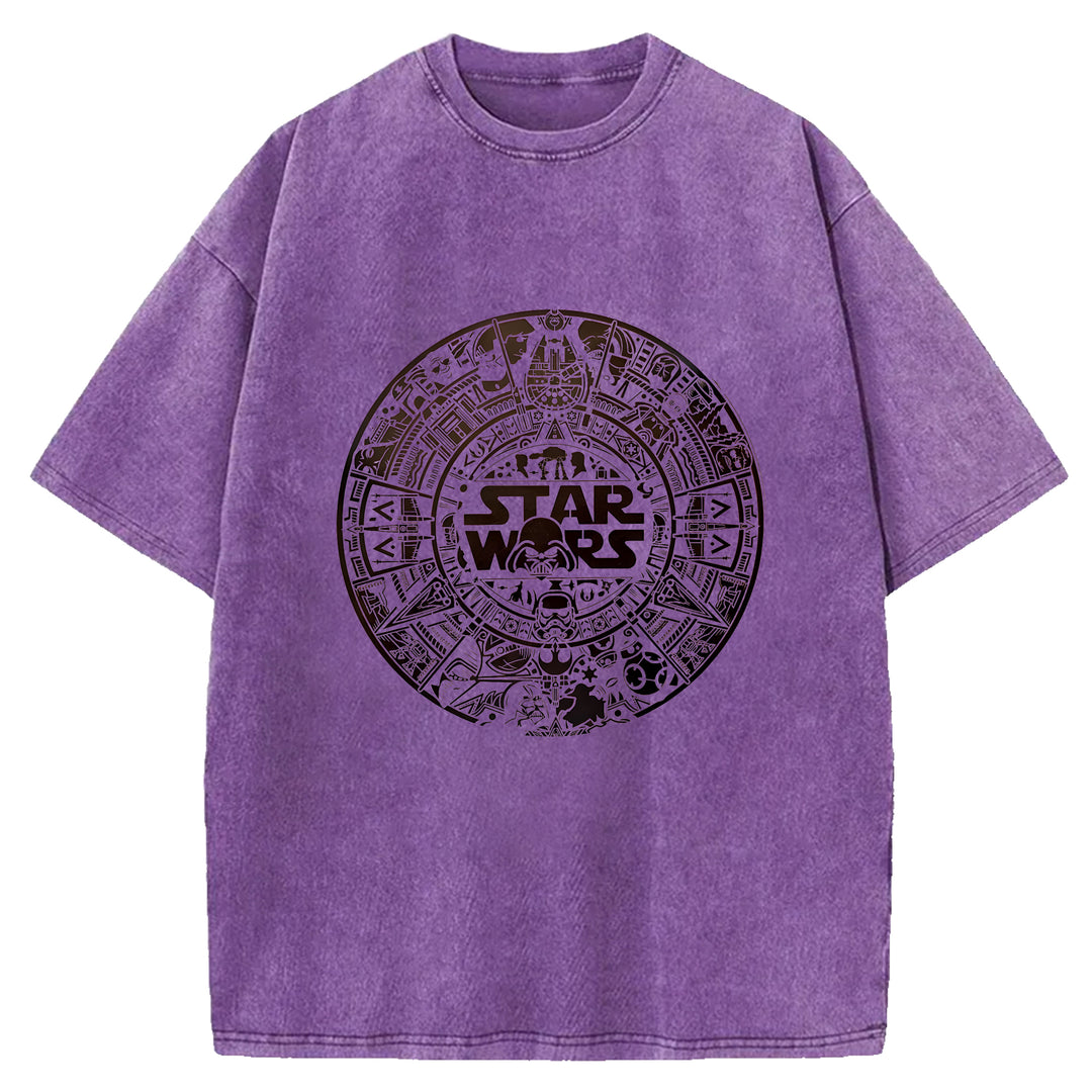 Star Wars Vintage Japanese Design Washed Crew Neck T-Shirt
