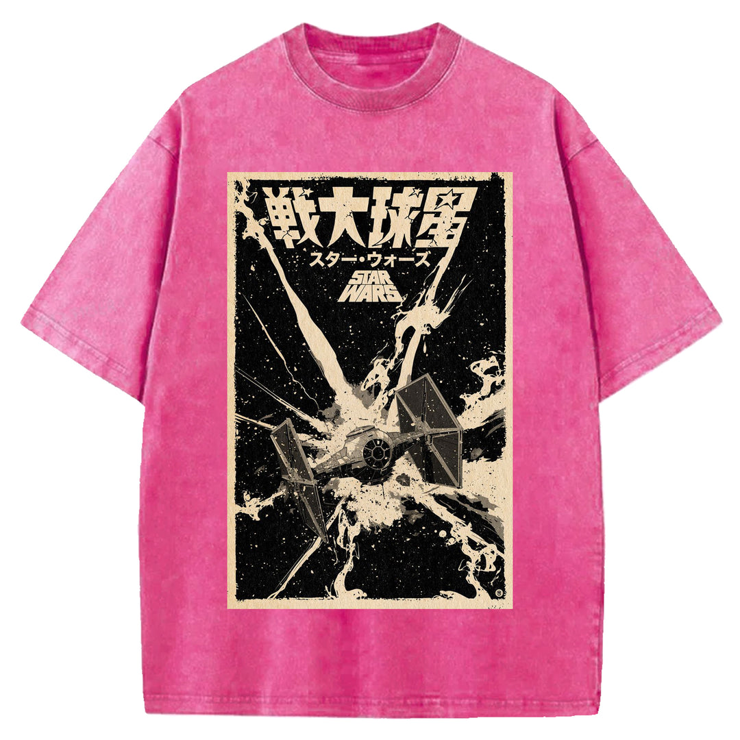 Star Wars Vintage Design Washed Crew Neck T-Shirt