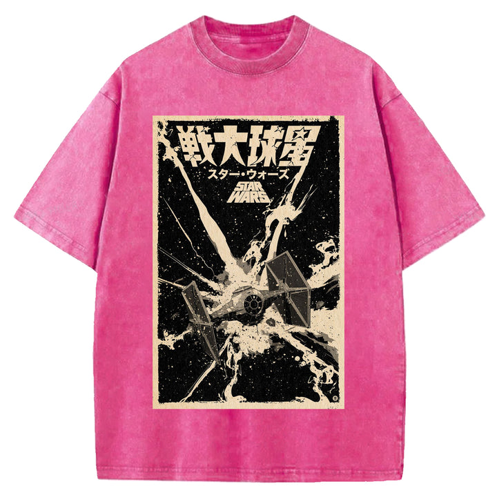 Star Wars Vintage Design Washed Crew Neck T-Shirt
