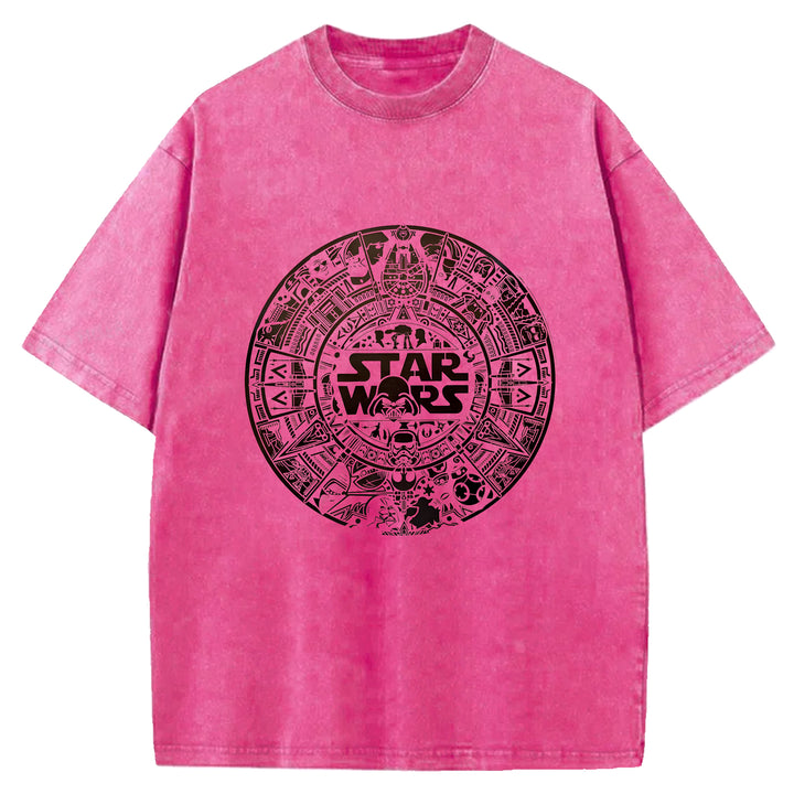 Star Wars Vintage Japanese Design Washed Crew Neck T-Shirt
