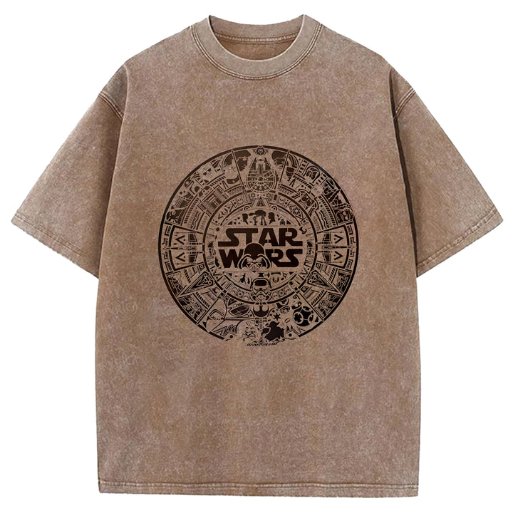 Star Wars Vintage Japanese Design Washed Crew Neck T-Shirt