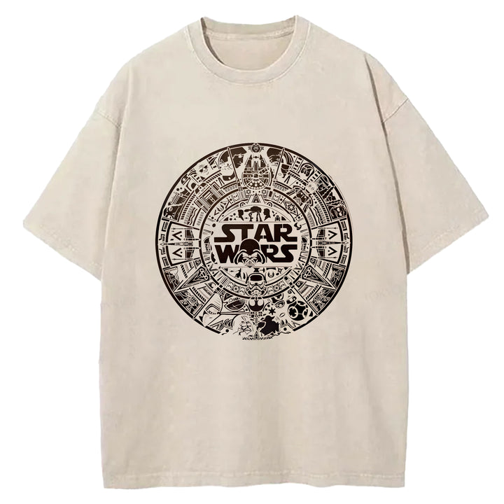 Star Wars Vintage Japanese Design Washed Crew Neck T-Shirt