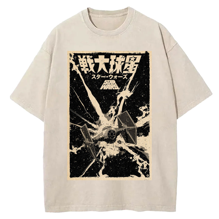Star Wars Vintage Design Washed Crew Neck T-Shirt