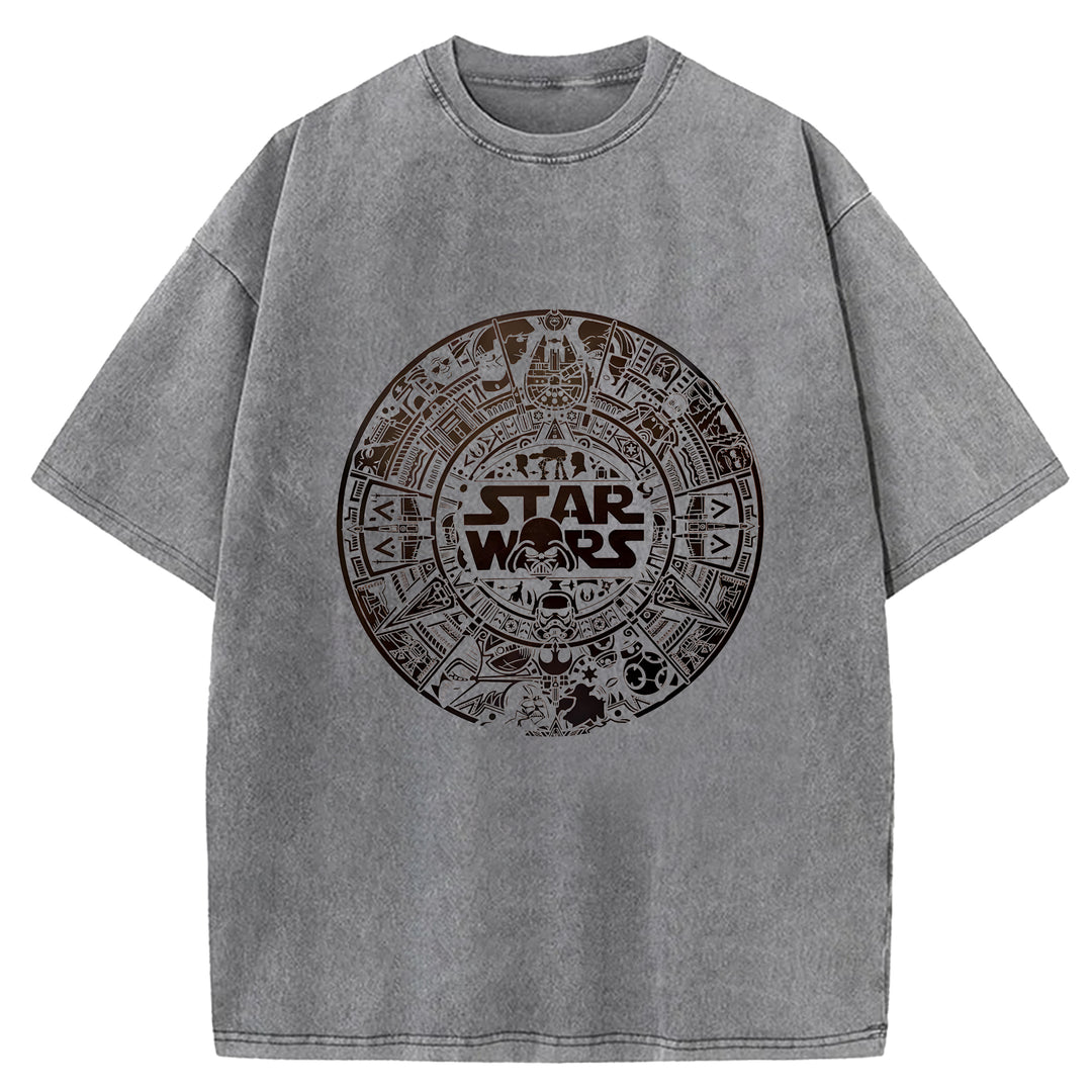 Star Wars Vintage Japanese Design Washed Crew Neck T-Shirt