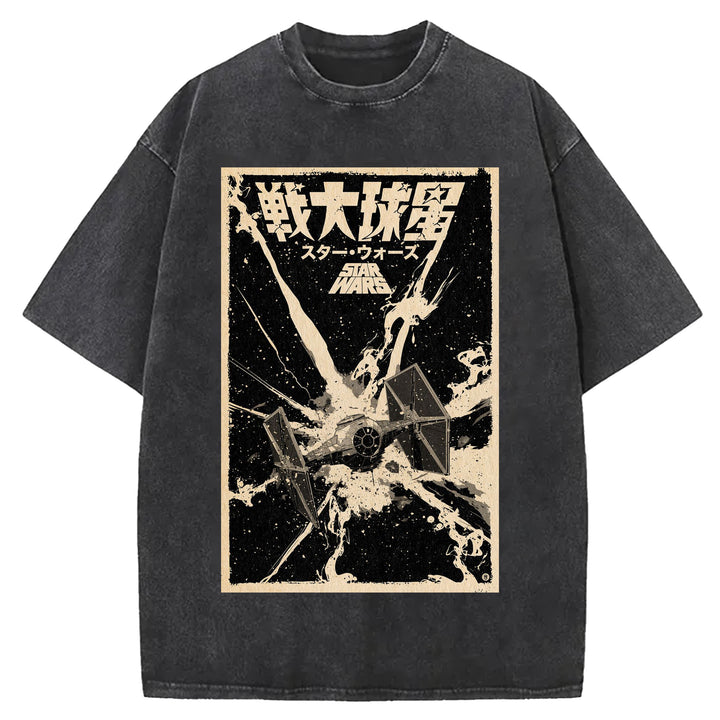 Star Wars Vintage Design Washed Crew Neck T-Shirt