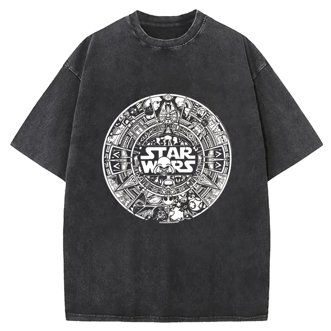 Star Wars Vintage Japanese Design Washed Crew Neck T-Shirt