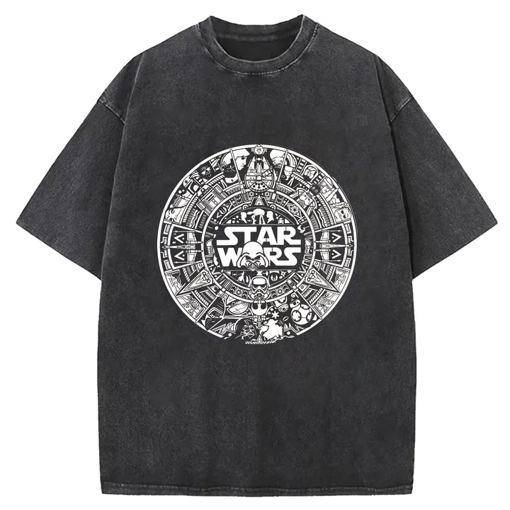 Star Wars Vintage Japanese Design Washed Crew Neck T-Shirt
