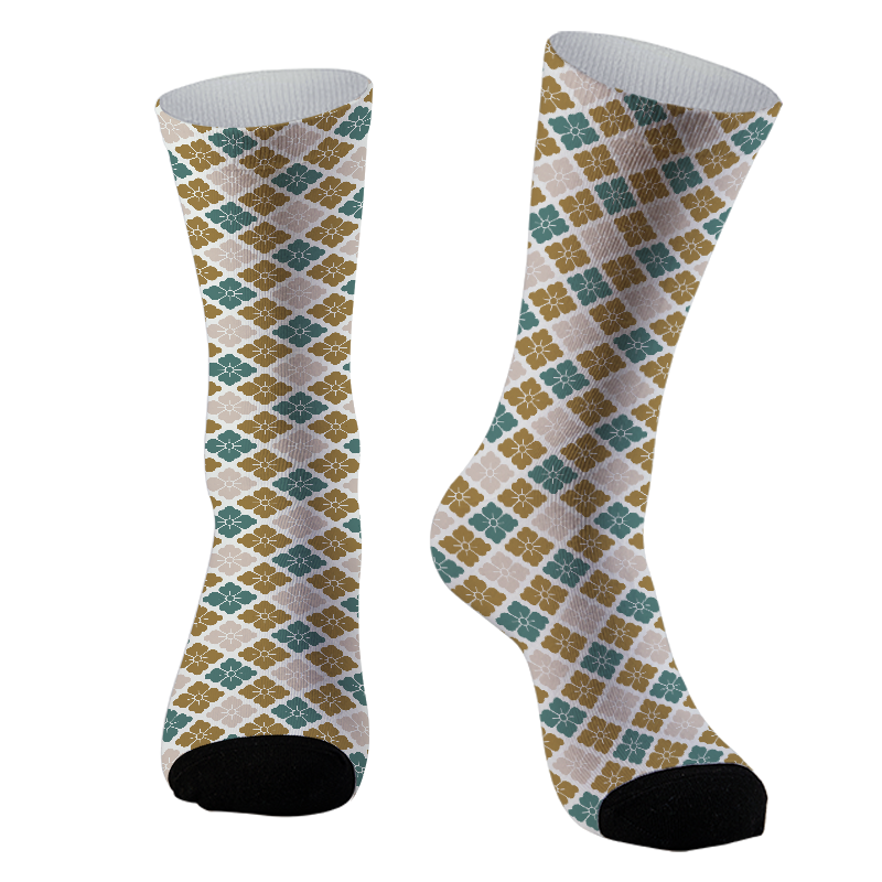 Rhombus Shaped Flowers Socks