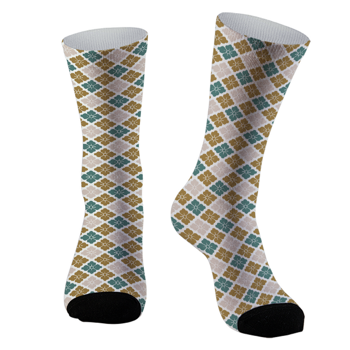 Rhombus Shaped Flowers Socks