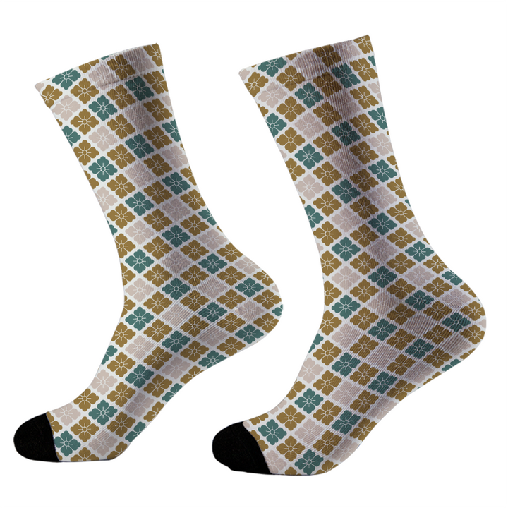 Rhombus Shaped Flowers Socks