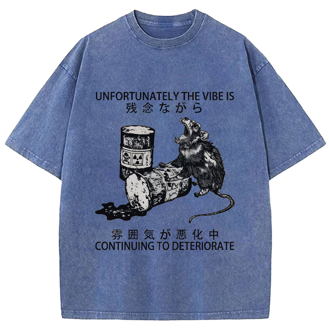 CONTINUING TO DETERIORATE Washed Crew Neck T-shirt