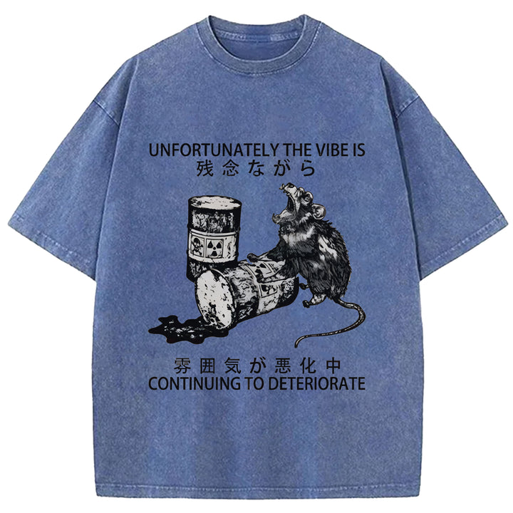 CONTINUING TO DETERIORATE Washed Crew Neck T-shirt