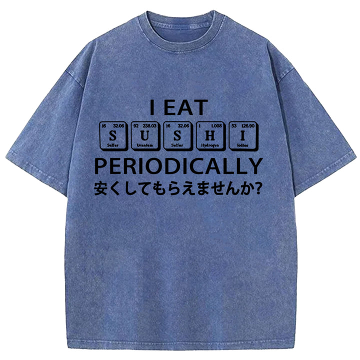 Regular Sushi Discounts Washed Crew Neck T-Shirt
