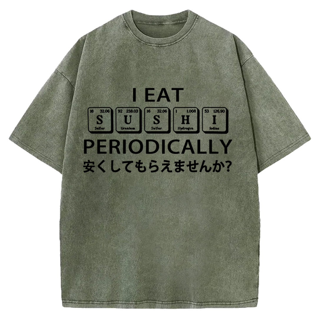 Regular Sushi Discounts Washed Crew Neck T-Shirt